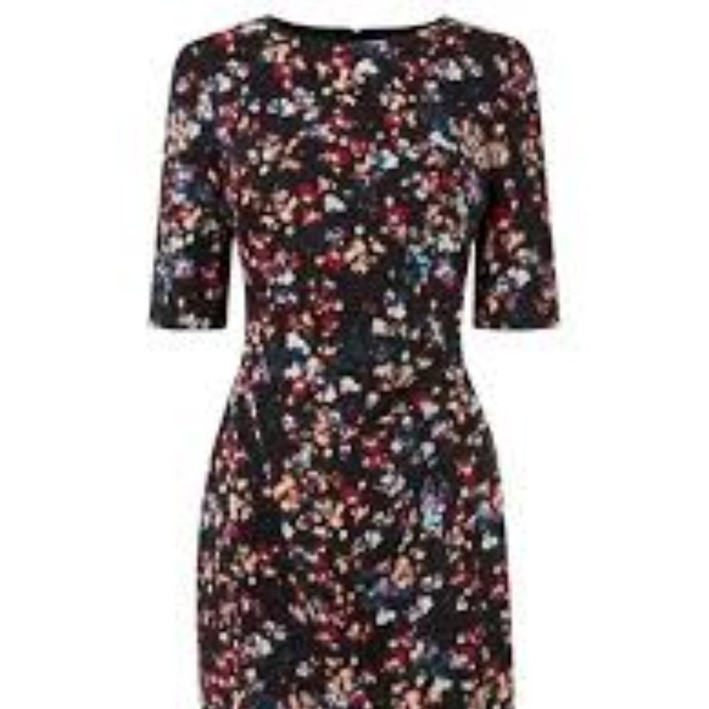 LK Bennett Darkest Navy Floral Dress
